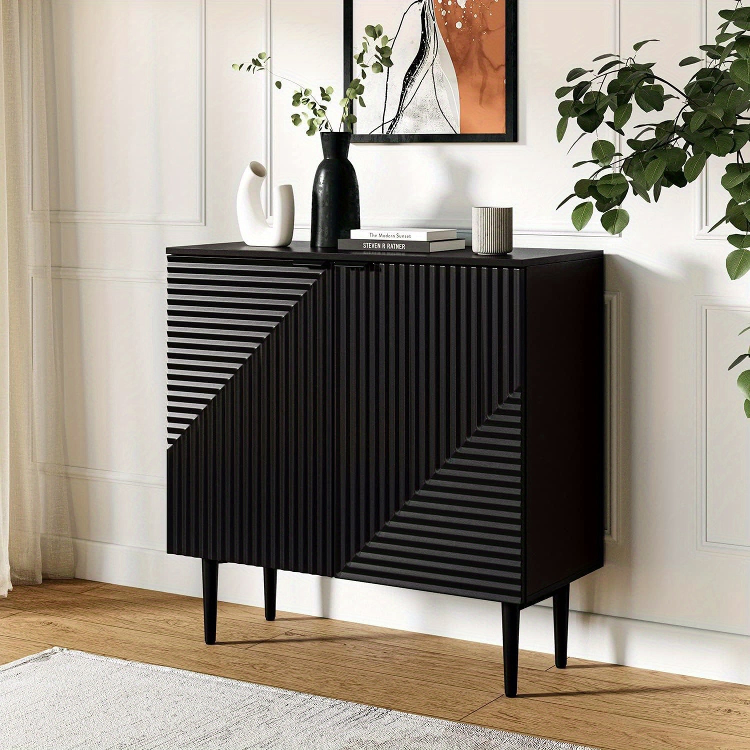 Sideboard Buffet Cabinet with Storage, Coffee Bar Cabinet, Adjustable Shelves, 35 Inches