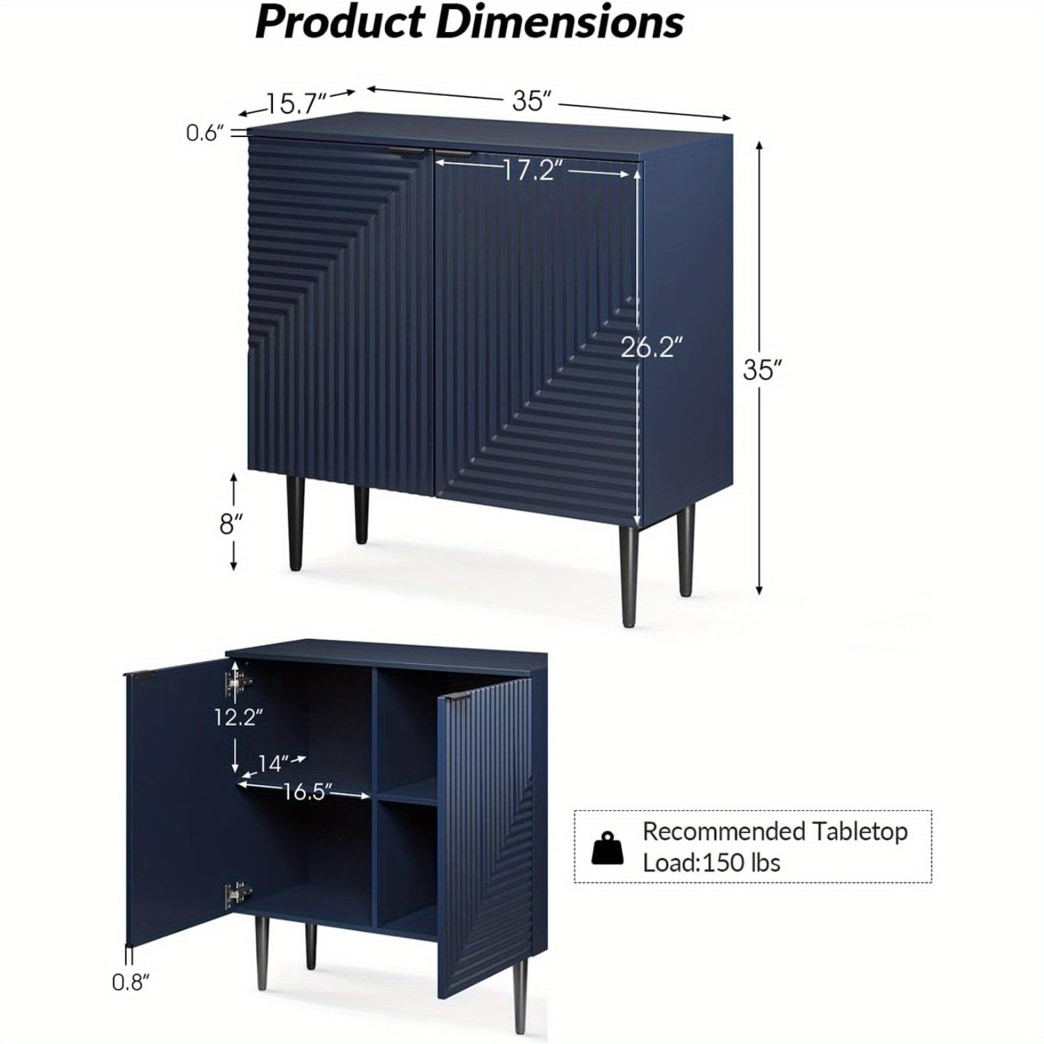 Sideboard Buffet Cabinet with Storage, Coffee Bar Cabinet, Adjustable Shelves, 35 Inches