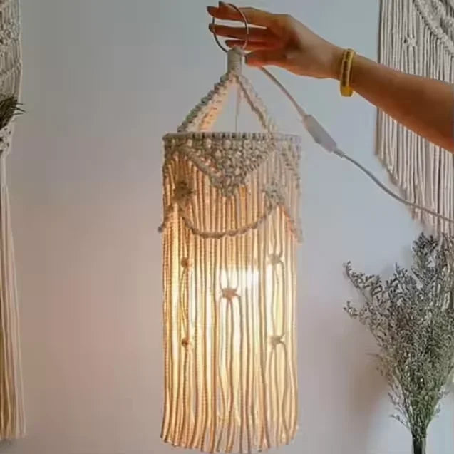 Home Decor Boho Bohemian Rame Lamp Shade Hanging