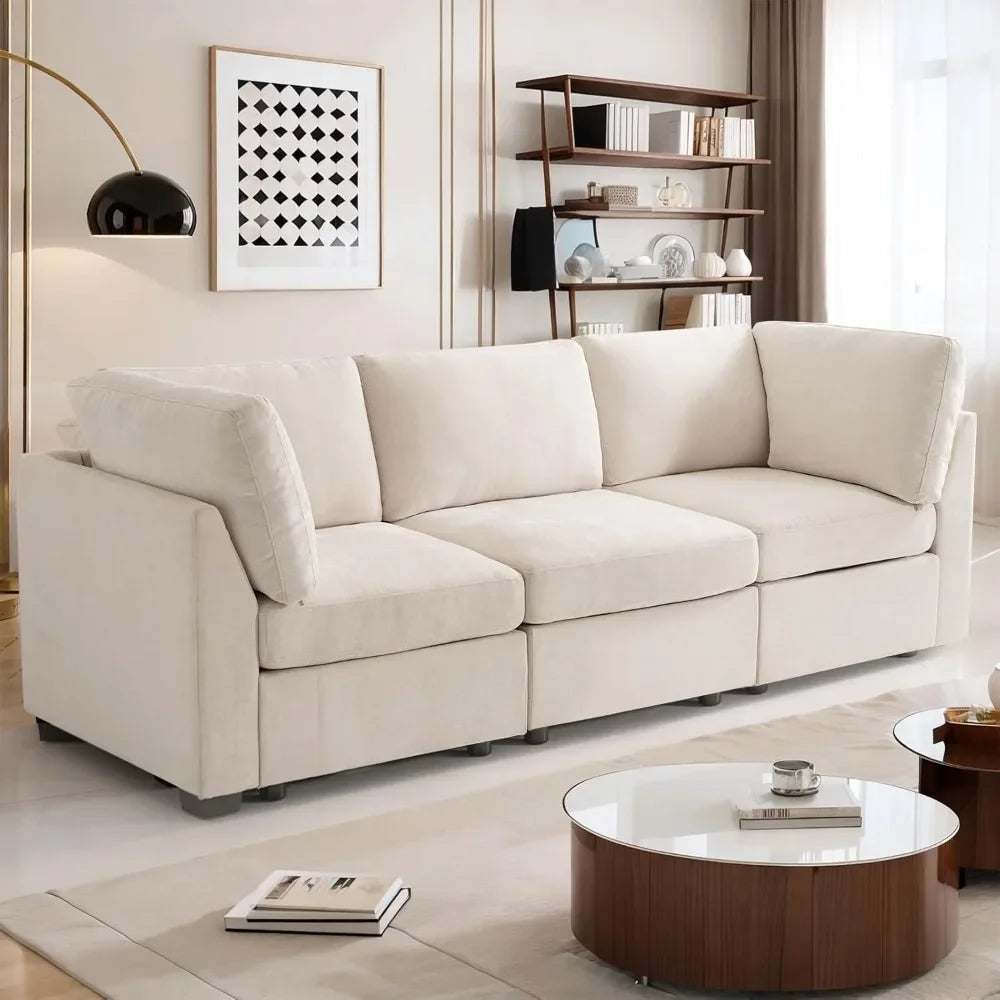 Oversized Modular Sectional Fabric Sofa Set, Large L Shaped Mordern Sofa Couch Reversible Chaise Modular Sectional Couches
