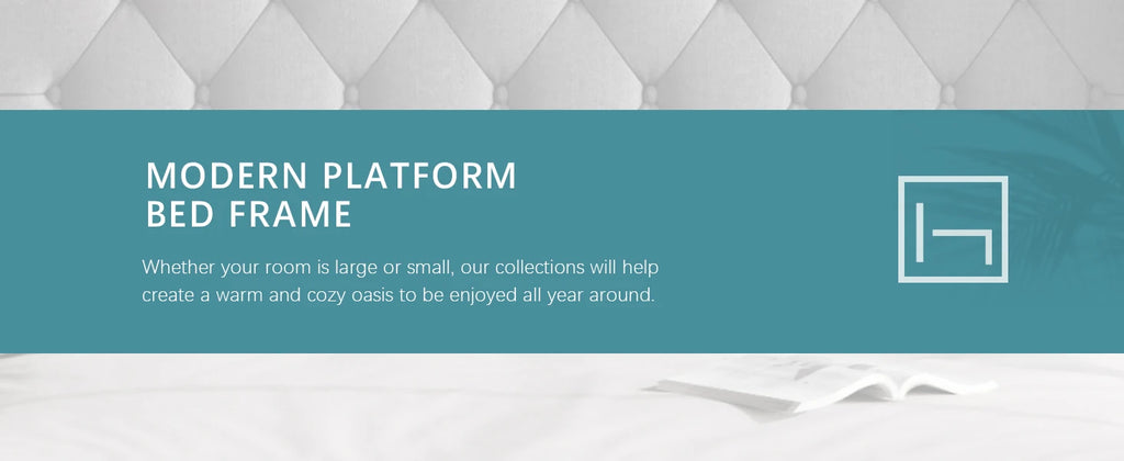 HOOMIC Classic Bed Frame with Button Tufted Wingback Headboard, Upholstered Platform Bed with Wooden Slats Support Allewie