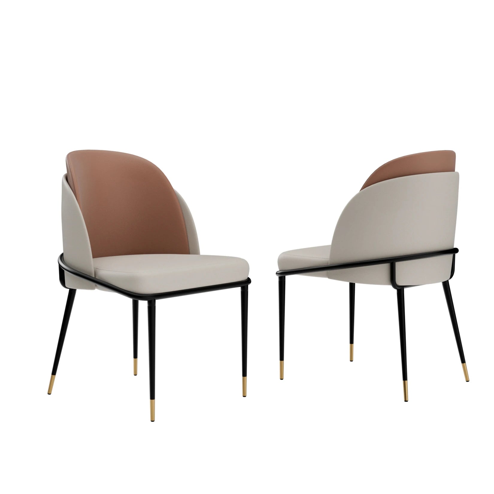 Luxurious Upholstered, Set of 2 Dining Chairs, Microfiber Silicone Faux Leather