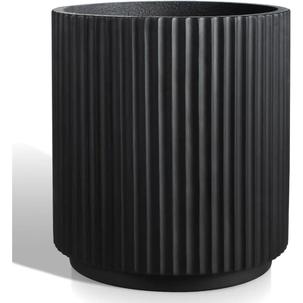 Round Concrete Planter Outdoor Indoor, Large Cement Plant Pots for Flowers