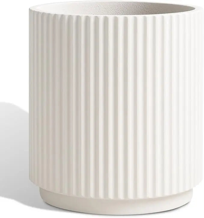 Round Concrete Planter Outdoor Indoor, Large Cement Plant Pots for Flowers