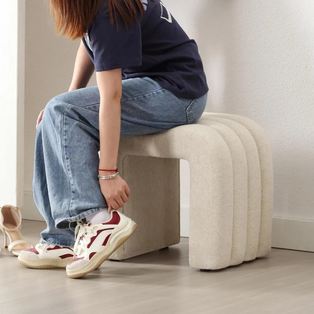 Versatile Ottoman Stool: Footrest for Sofa, Contemporary Makeup Seat, Living Room and Foyer Accent, Compact and Stylish Furnitur