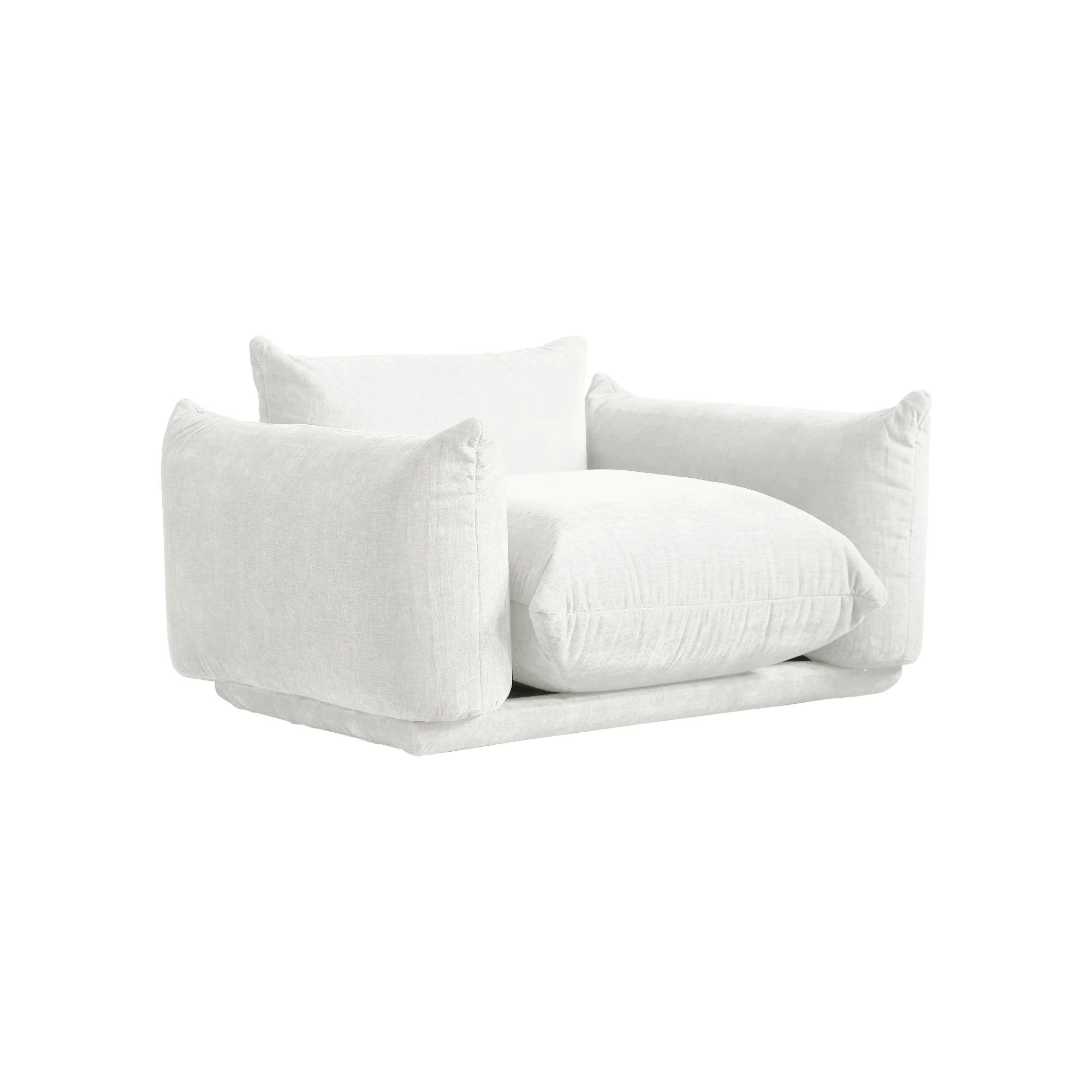 Comfy Chenille Single Accent Chair Deep Seat Couches Mid-Century Sofa 50" Plush Sofas Furniture for Small Spaces Living Room