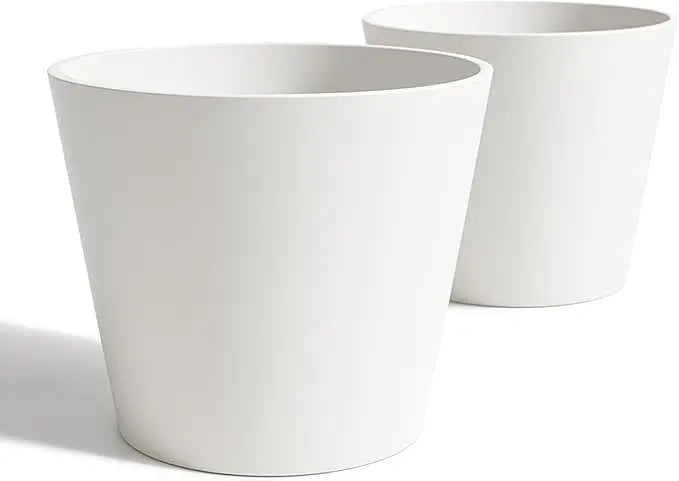 Extra Wide Planter Outdoor Indoor, Large Resin Plant Pots for Trees Flowers ( 20 inch - 2 Pack)