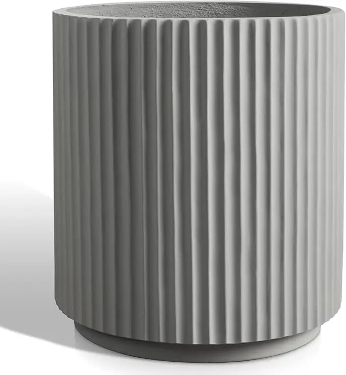 Round Concrete Planter Outdoor Indoor, Large Cement Plant Pots for Flowers