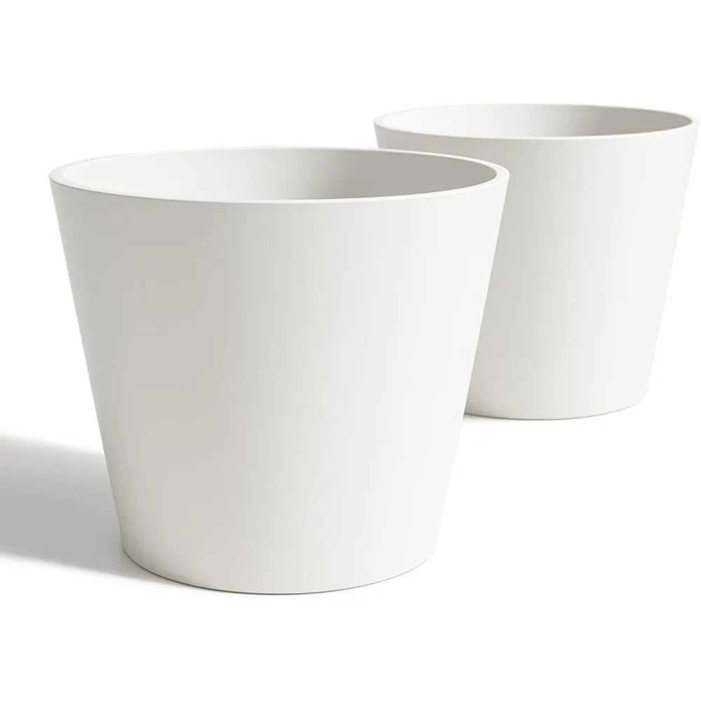 Extra Wide Planter Outdoor Indoor, Large Resin Plant Pots for Trees Flowers ( 20 inch - 2 Pack)