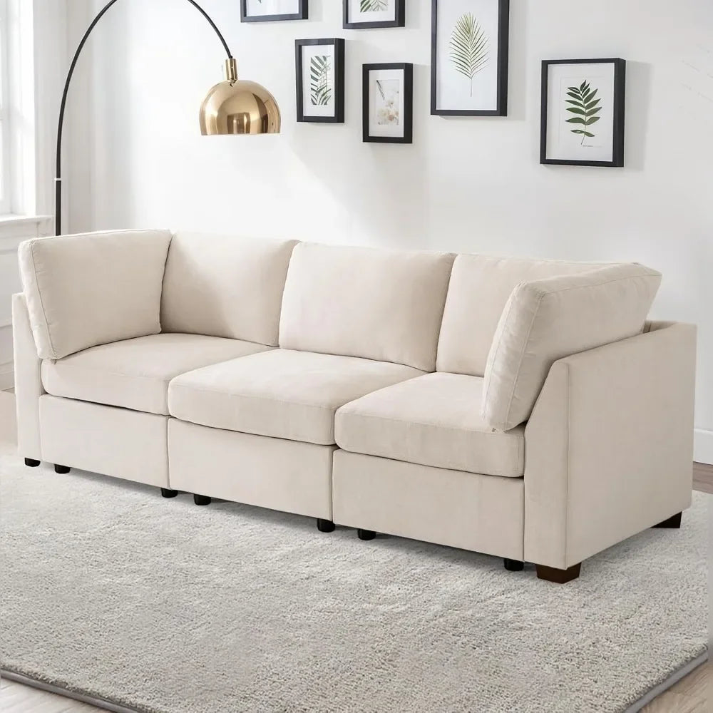 Oversized Modular Sectional Fabric Sofa Set, Large L Shaped Mordern Sofa Couch Reversible Chaise Modular Sectional Couches