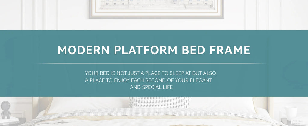 HOOMIC Platform Bed Frame with Geometric Wingback Headboard, Wooden Slats Support, No Box Spring Needed Allewie
