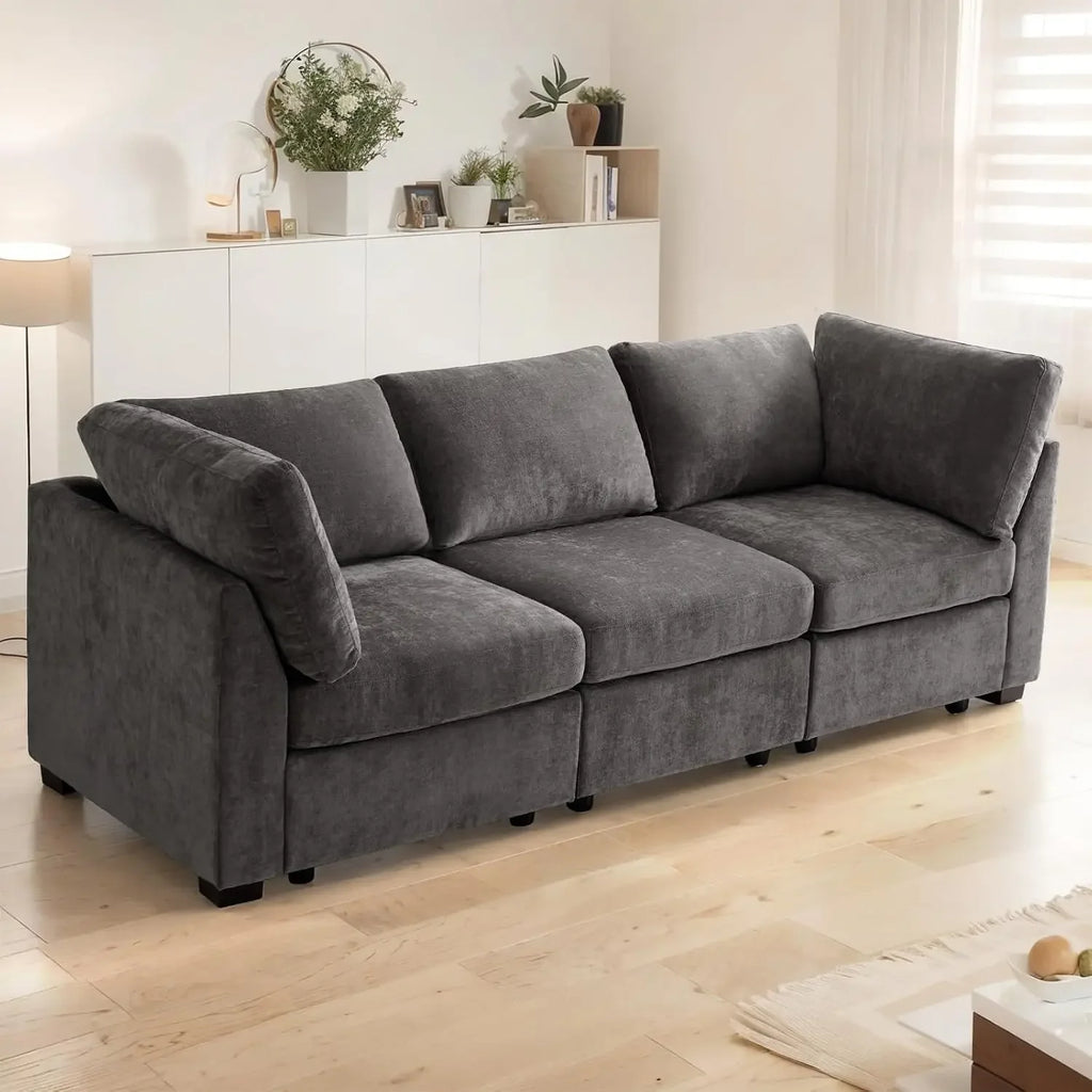 Oversized Modular Sectional Fabric Sofa Set, Large L Shaped Mordern Sofa Couch Reversible Chaise Modular Sectional Couches