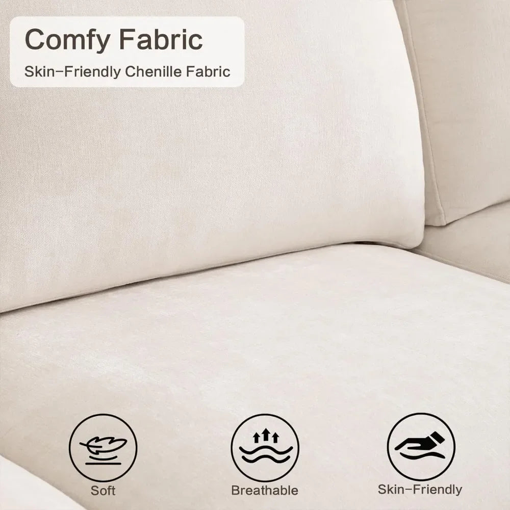 Oversized Modular Sectional Fabric Sofa Set, Large L Shaped Mordern Sofa Couch Reversible Chaise Modular Sectional Couches