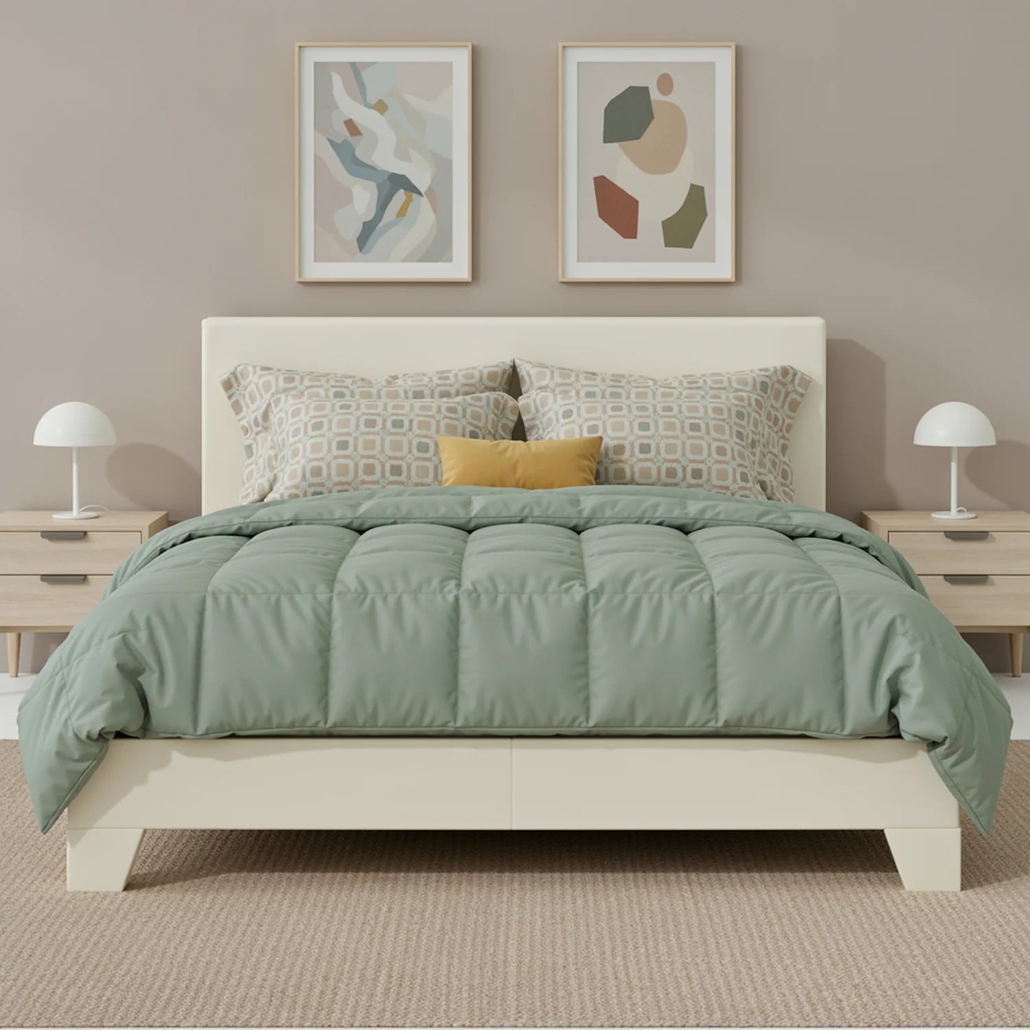 HOOMIC Full/Queen/King Upholstered Bed Frame with Adjustable Linen Headboard, Sturdy Wood Slats & Quiet Support